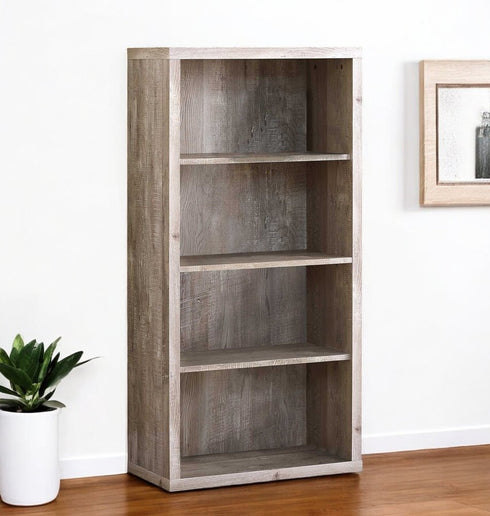 11.75" x 23.75" x 47.5" Cappuccino Particle Board Adjustable Shelves Bookshelf